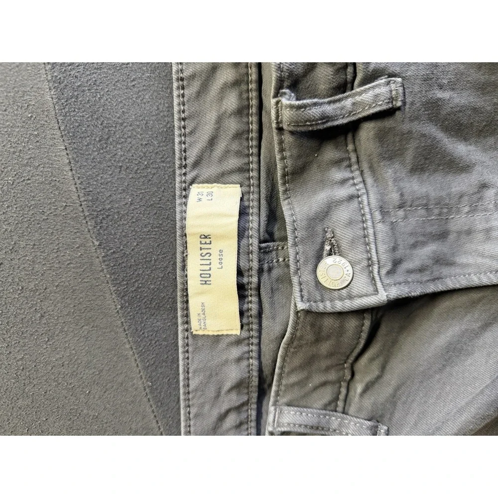 Hollister Straight Loose Pants Men's 31x30 (Measures 31x28) Light Gray Chino